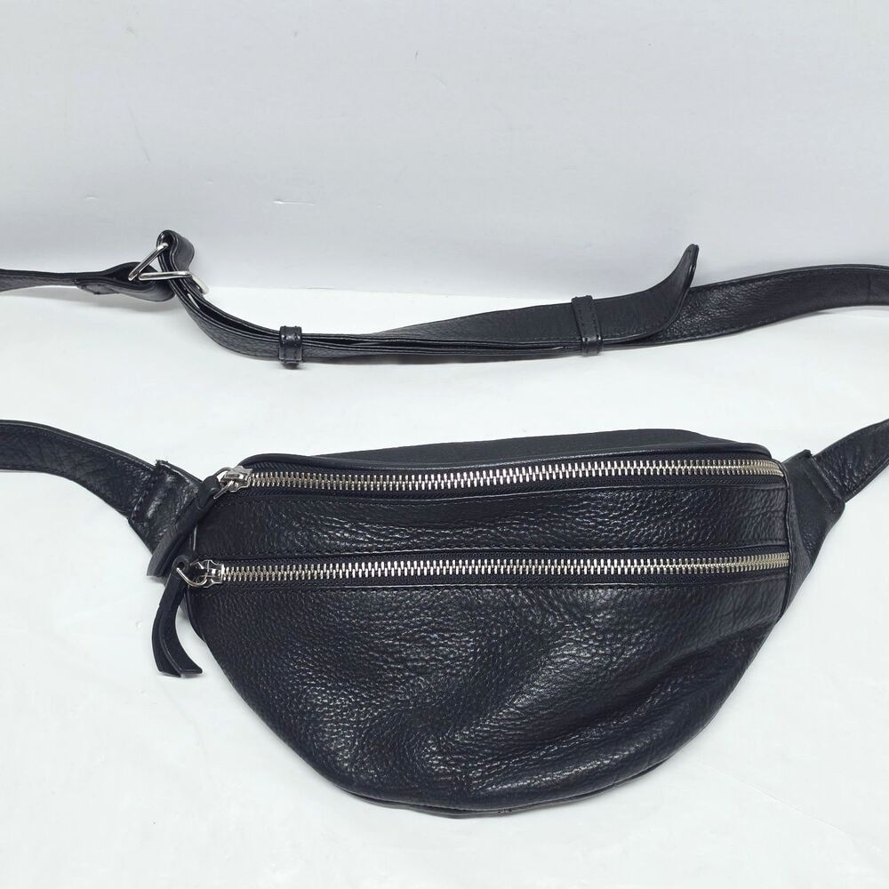 Markberg Denmark BeccaMBG Sling Bum Bag Waist Belt Bag In Black Genuine Leather